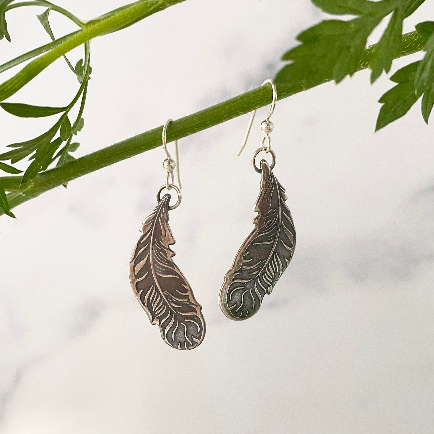 Curved Feather Earrings