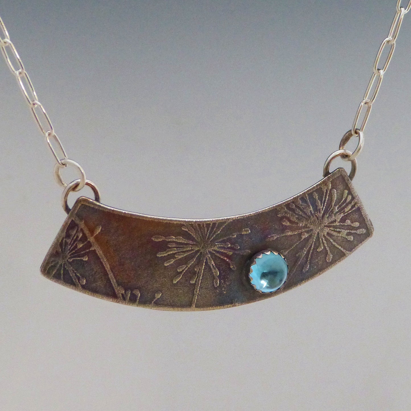 Dandelion Necklace with Sky Blue Topaz
