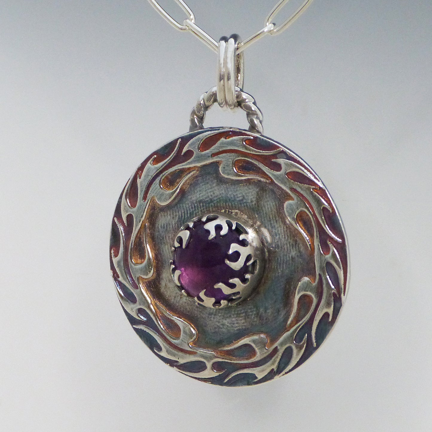 Amethyst Flame Necklace