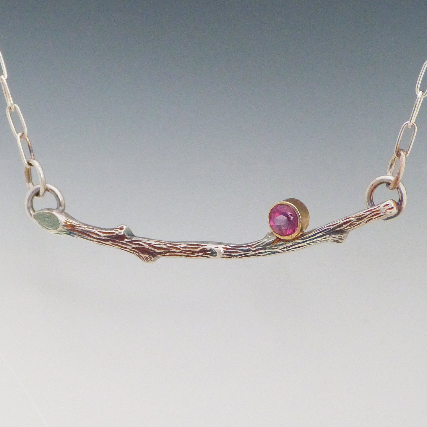 Pink Topaz Twig Necklace