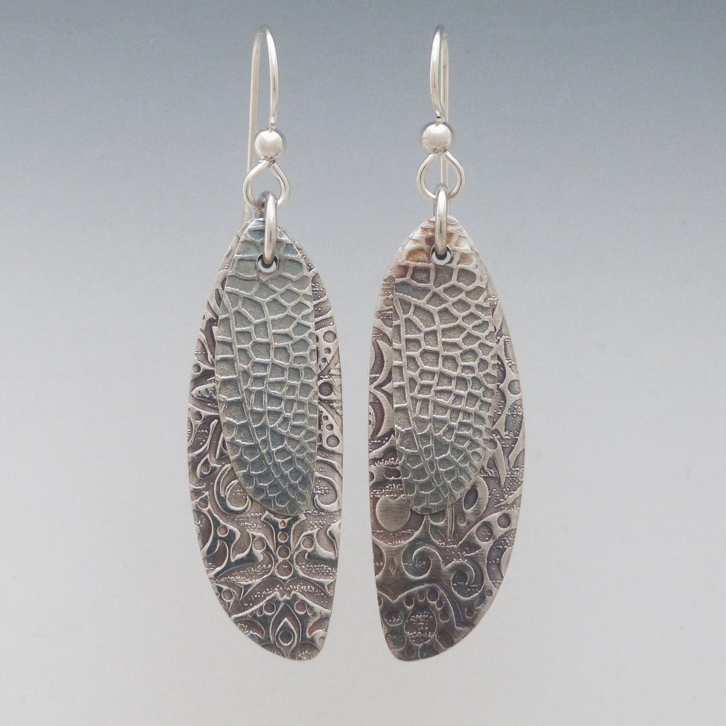 Silver Butterfly Wing Earrings