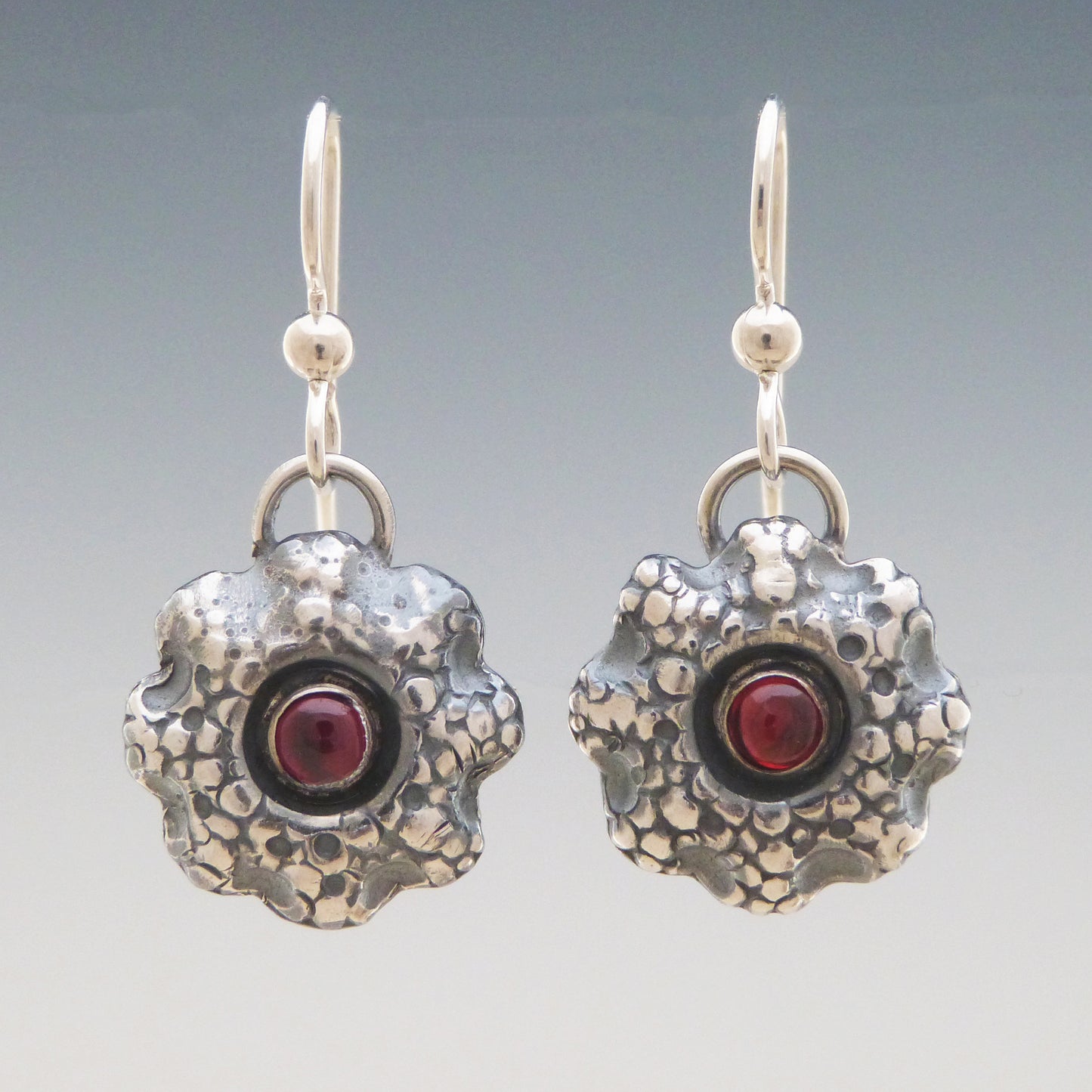 Sea Coral Garnet Earrings