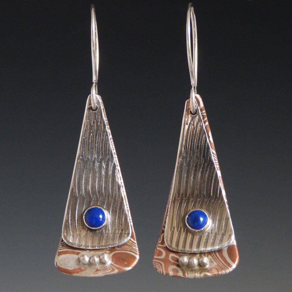 Sterling Silver and Mokume Earrings