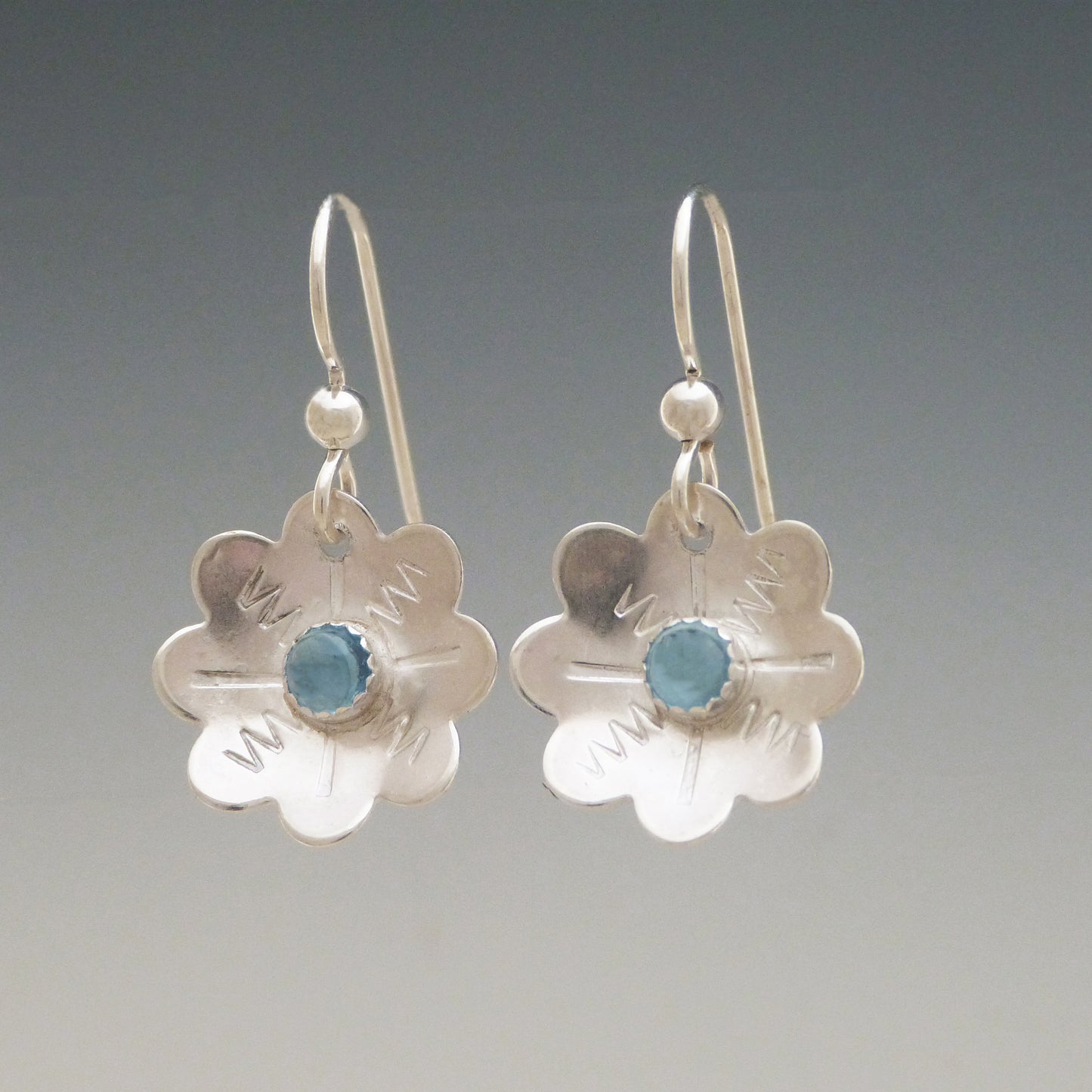 Topaz Gemstone Flower Earrings