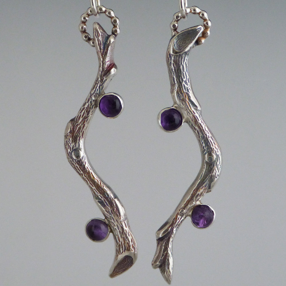 Sterling Silver and Amethyst Earrings