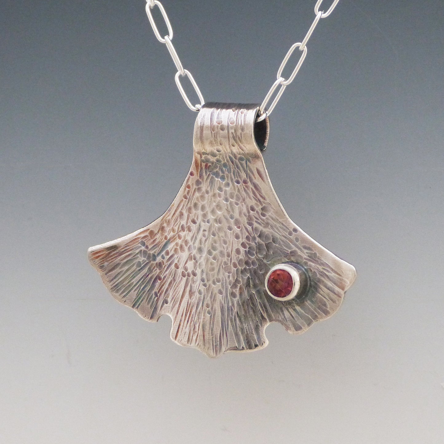 Forged Ginkgo Mystic Topaz Necklace