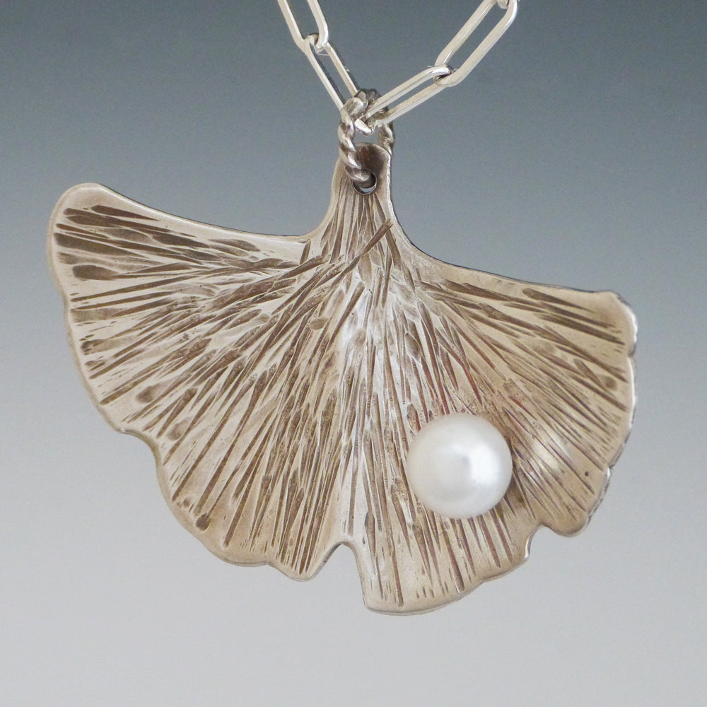 Pearl Ginkgo Pendant