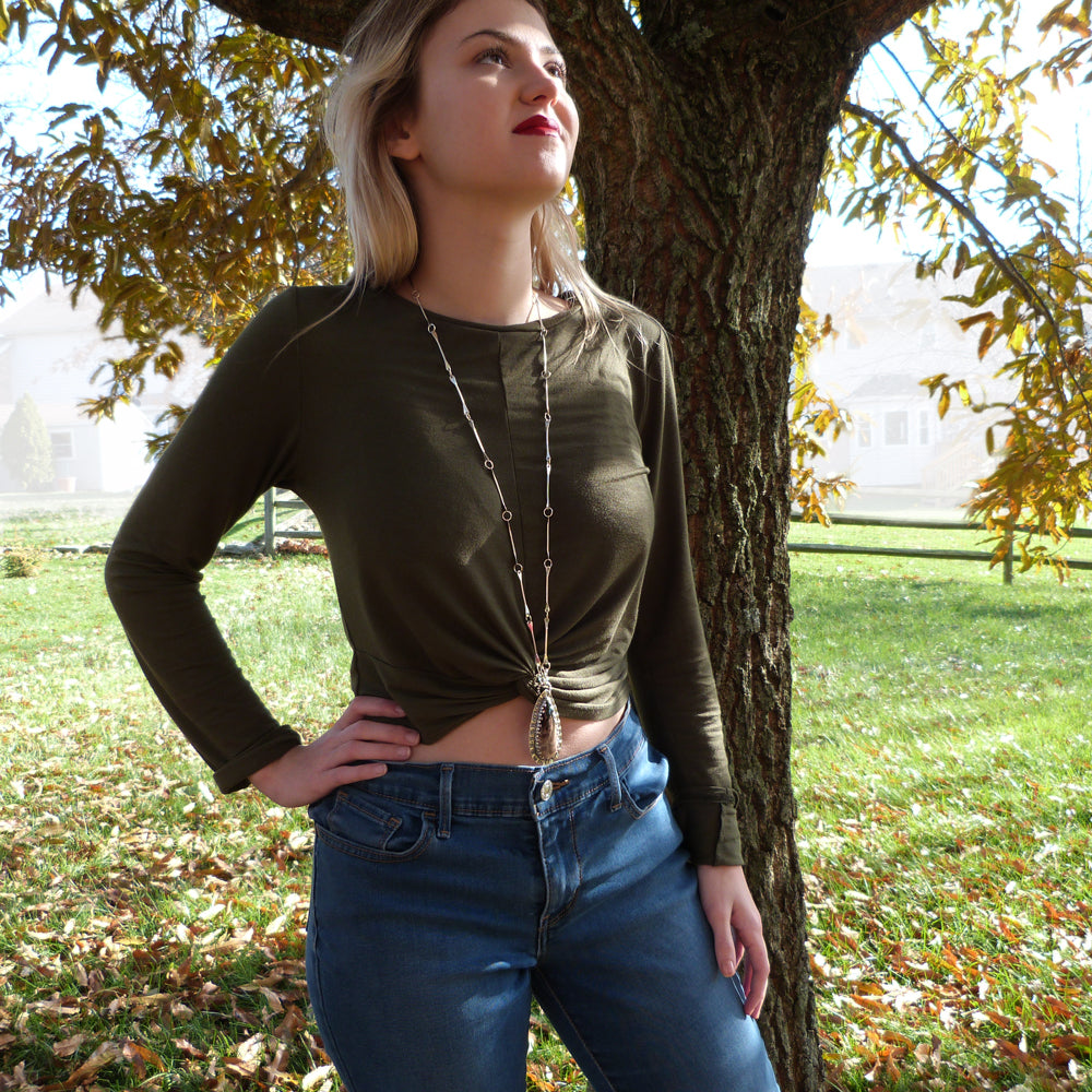 Petrified Palm Wood Pendant Removable Chain