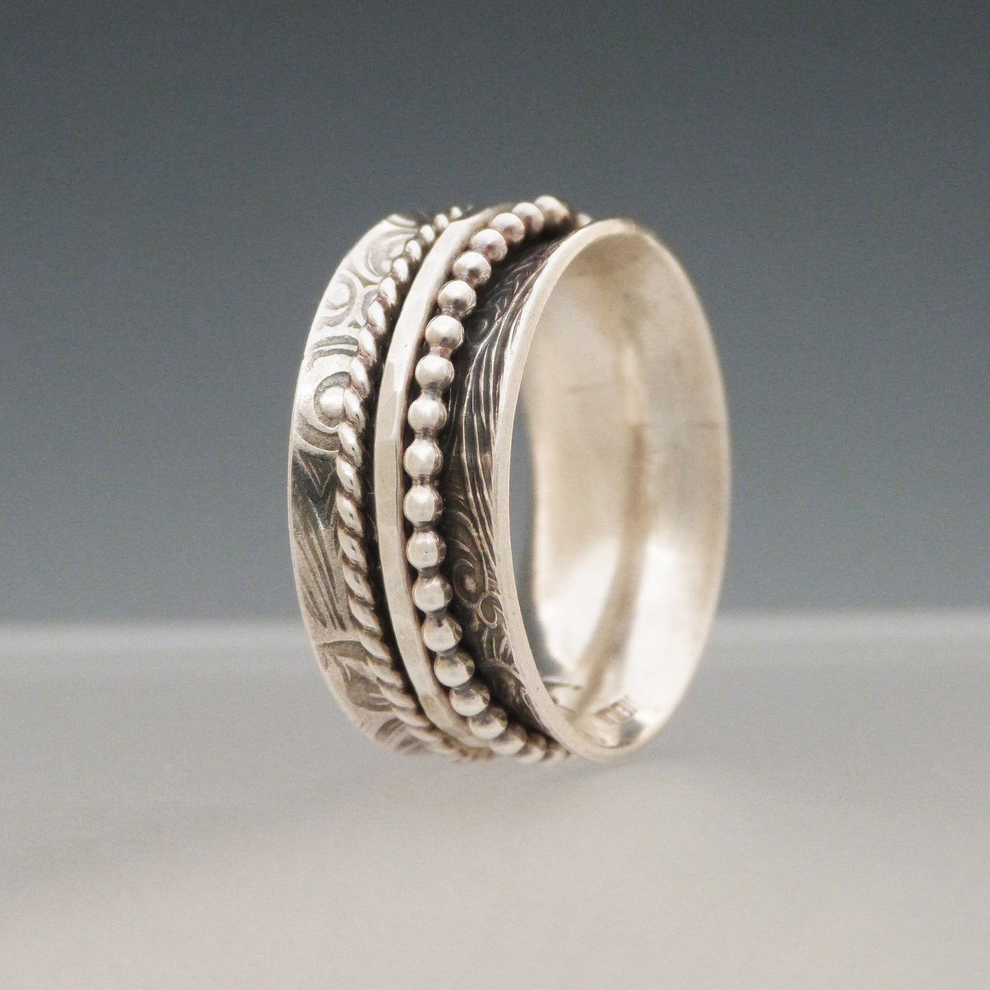 Floral Sterling Spinner Ring
