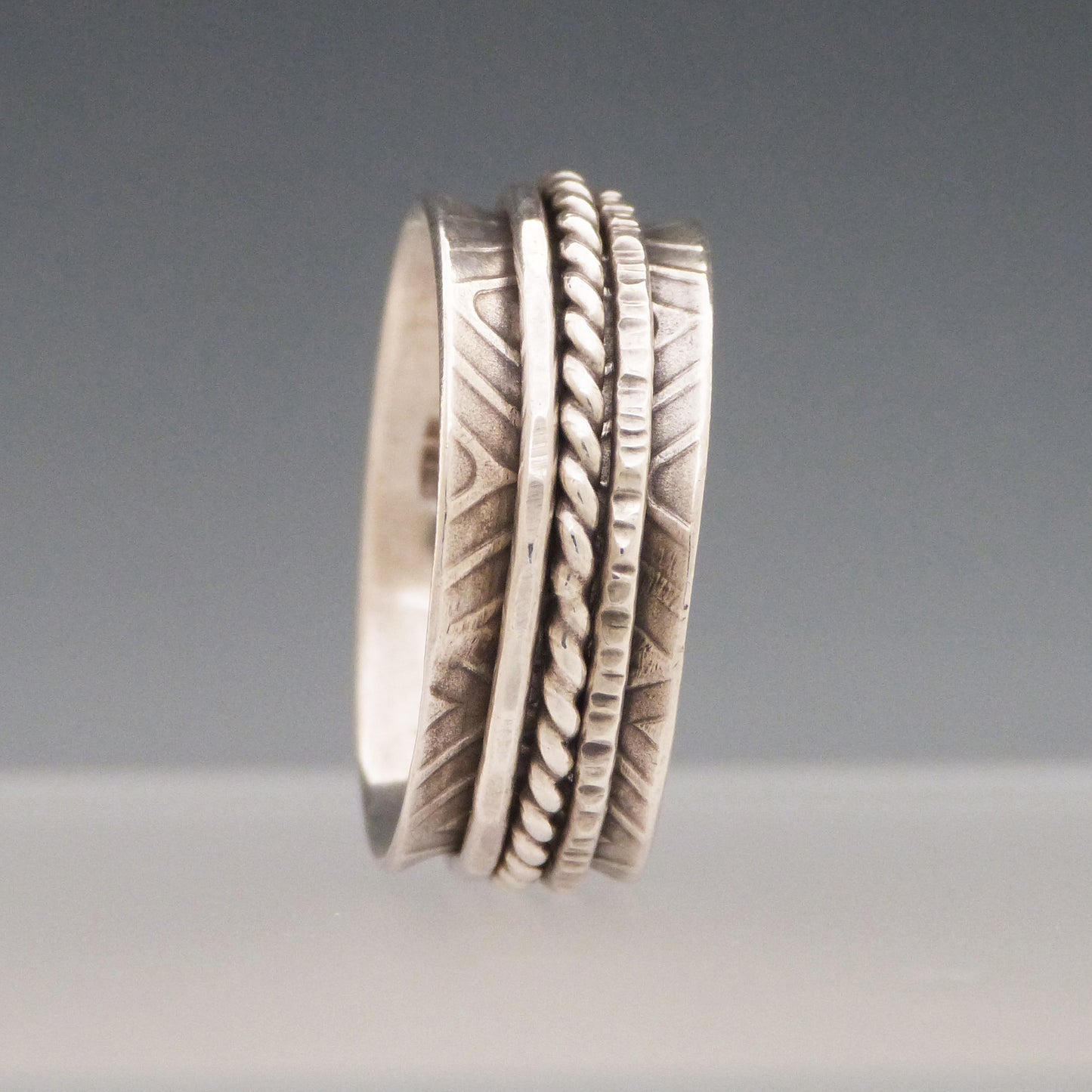 Triple Band Silver Spinner Ring