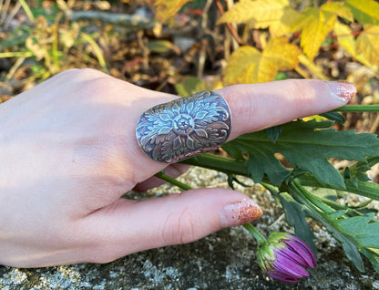 Leaf Mandala Saddle Ring