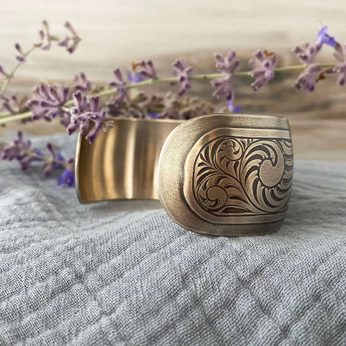 Silver Floral Cuff Bracelet