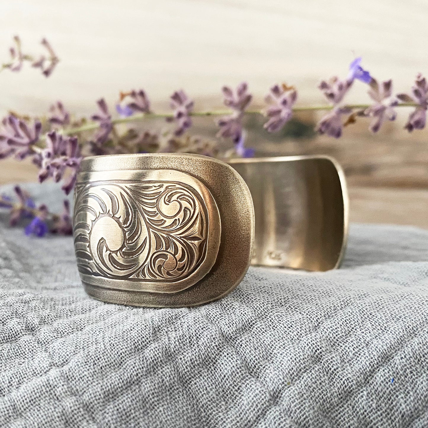 Silver Floral Cuff Bracelet