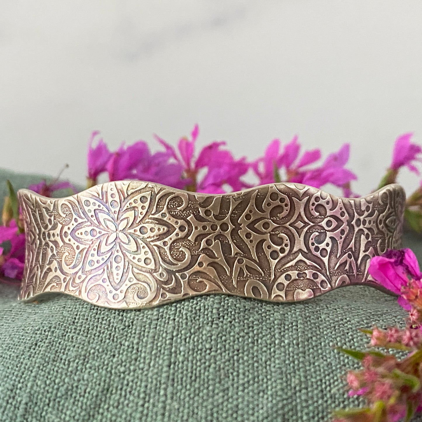 Victorian Floral Wavy Anticlastic Cuff
