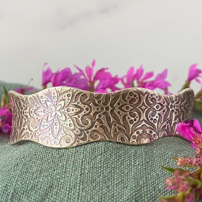 Victorian Floral Wavy Anticlastic Cuff