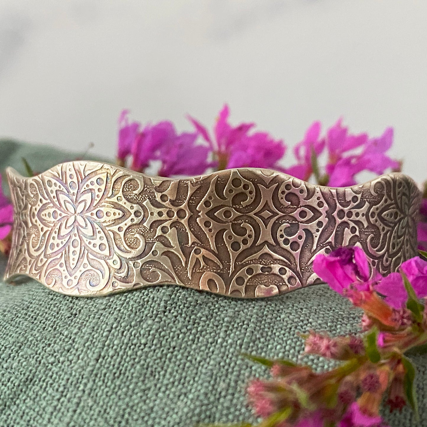 Victorian Floral Wavy Anticlastic Cuff