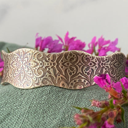 Victorian Floral Wavy Anticlastic Cuff