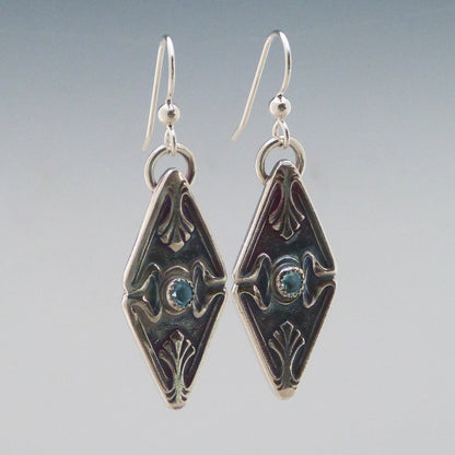 Art Deco Blue Topaz Earrings