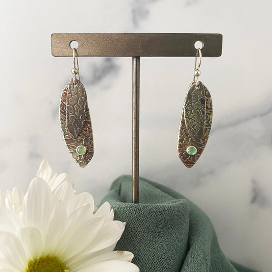 Chrysoprase Double Drop Butterfly Earrings