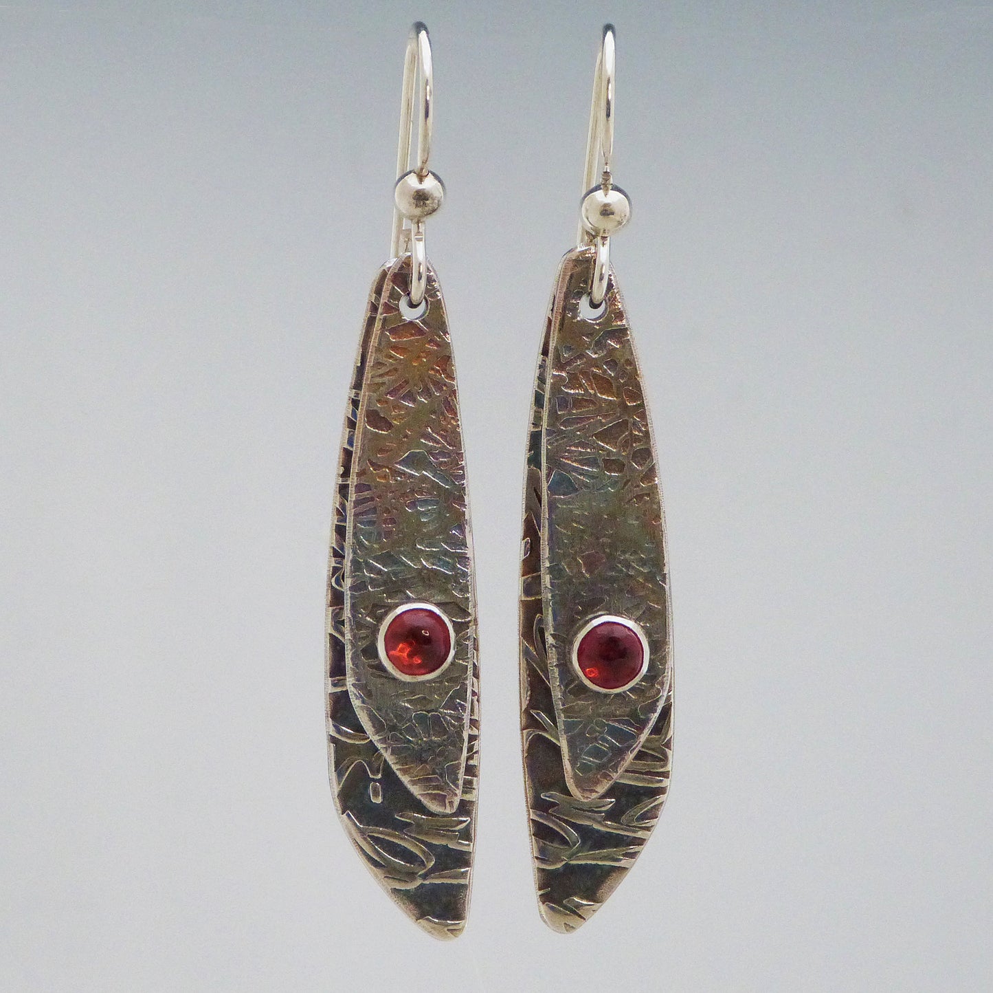 Double Drop Garnet Earrings
