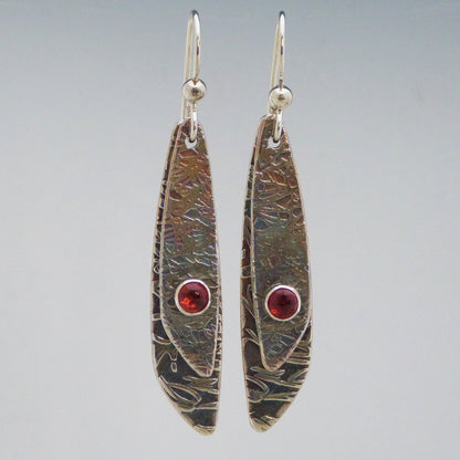 Double Drop Garnet Earrings