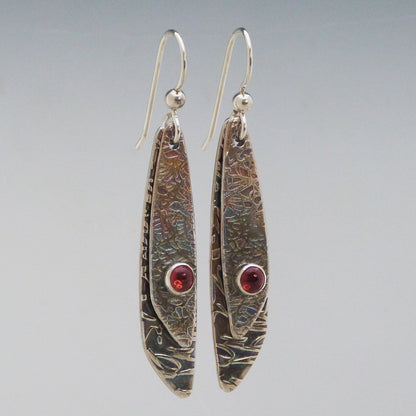 Double Drop Garnet Earrings