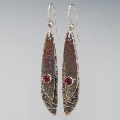 Double Drop Garnet Earrings