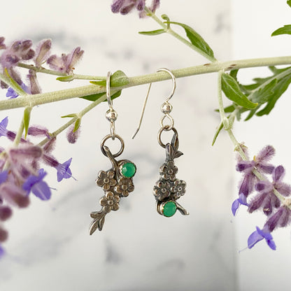 Dogwood with Chrysoprase Earrings