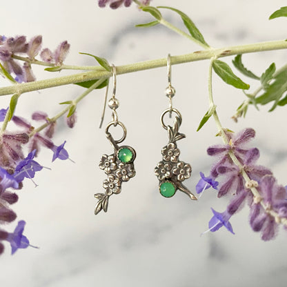 Dogwood with Chrysoprase Earrings