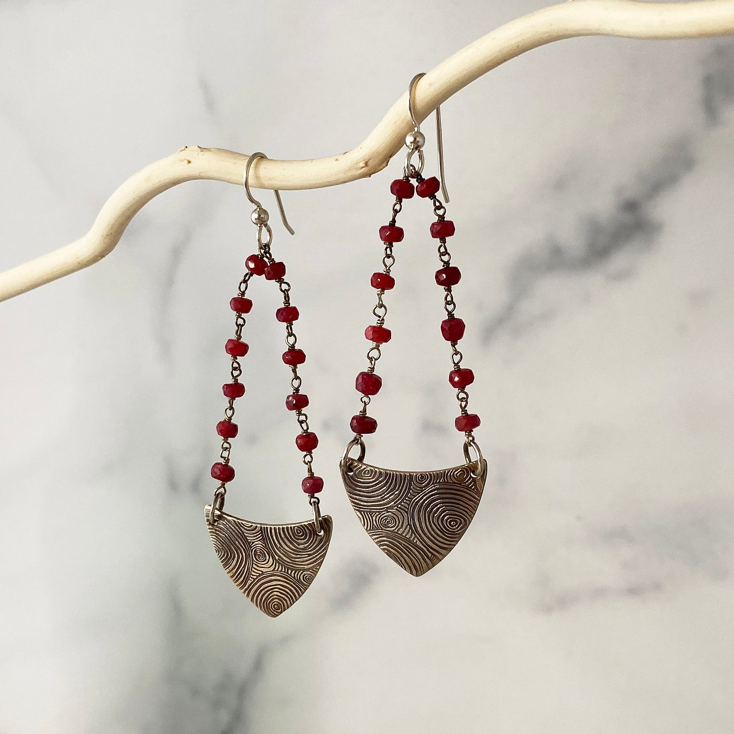 Circular Pattern Shield Earrings