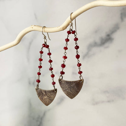 Circular Pattern Shield Earrings