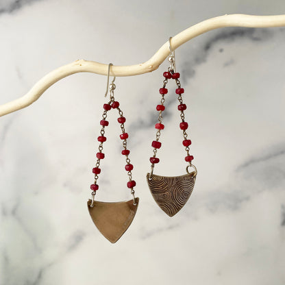 Circular Pattern Shield Earrings