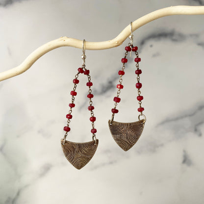 Circular Pattern Shield Earrings