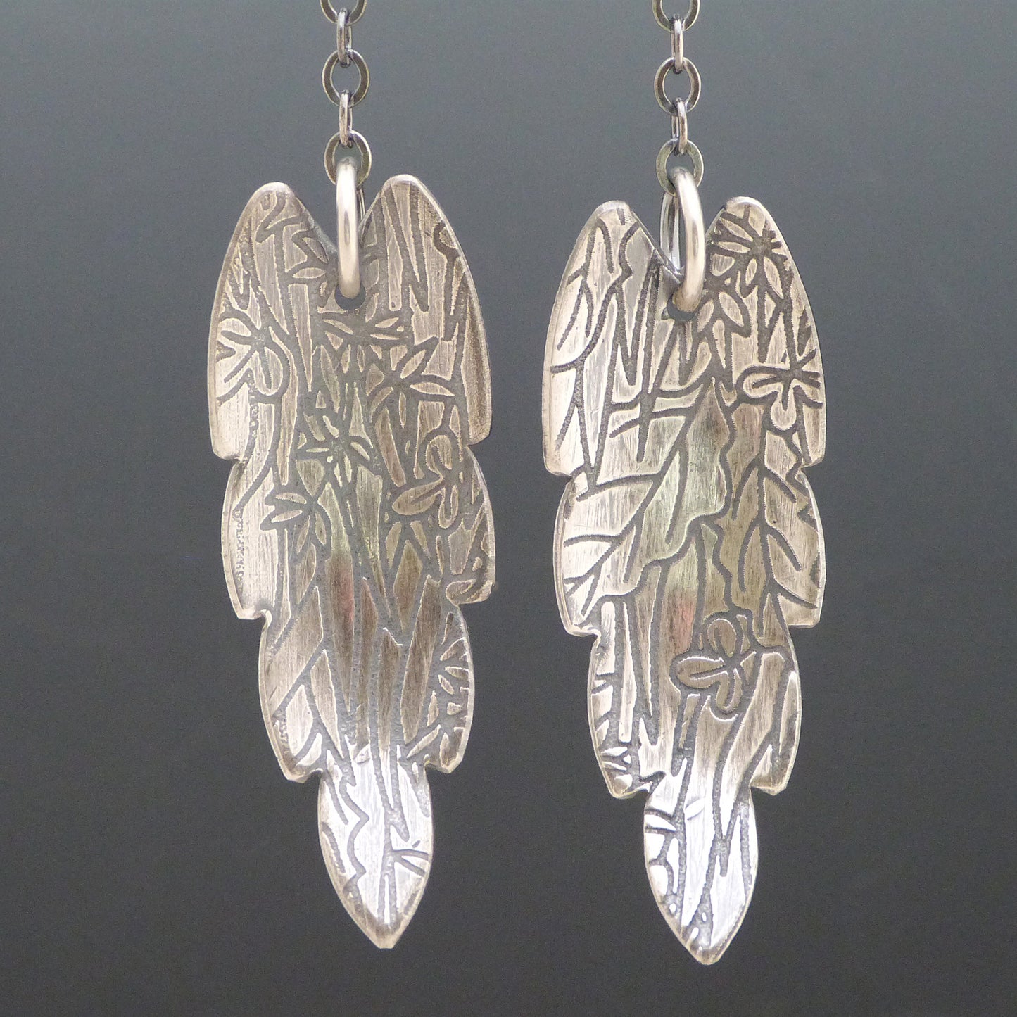 Long Leaf Drop Earrings