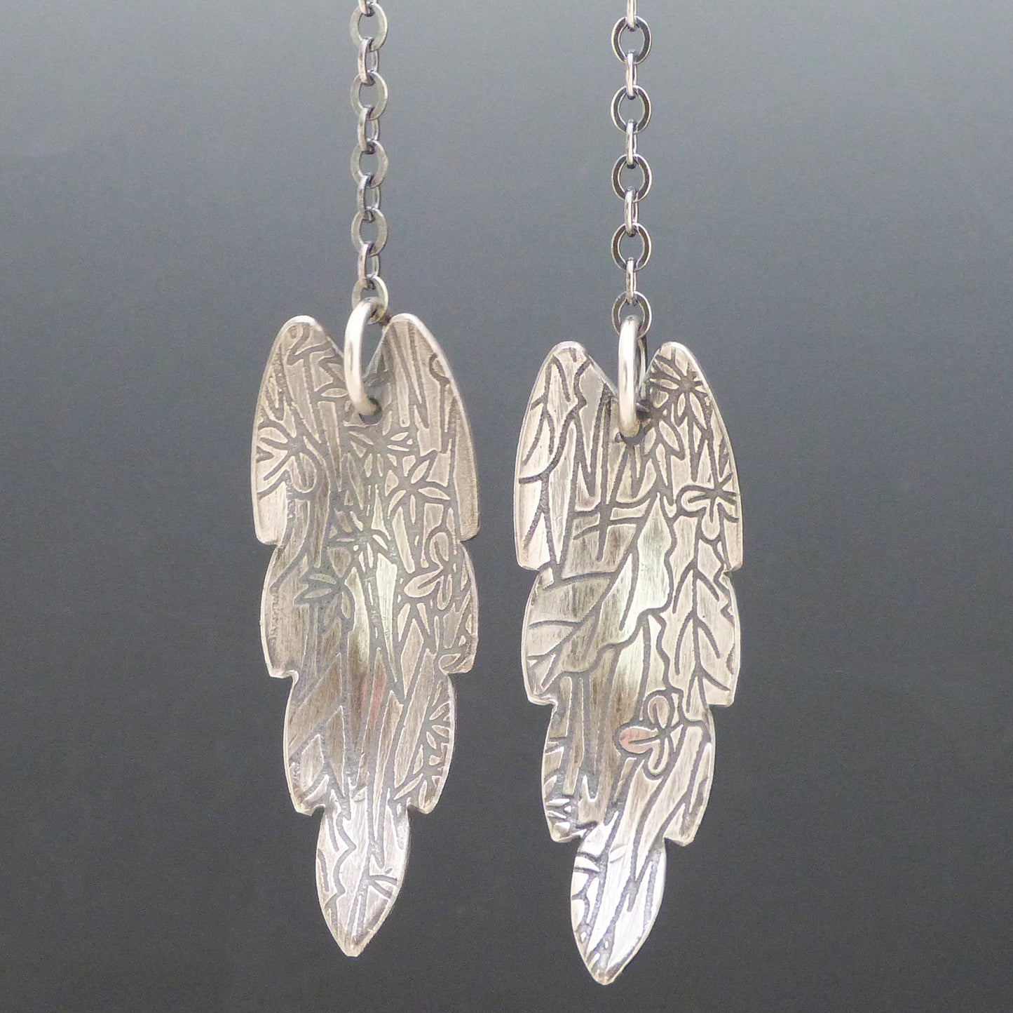 Long Leaf Drop Earrings