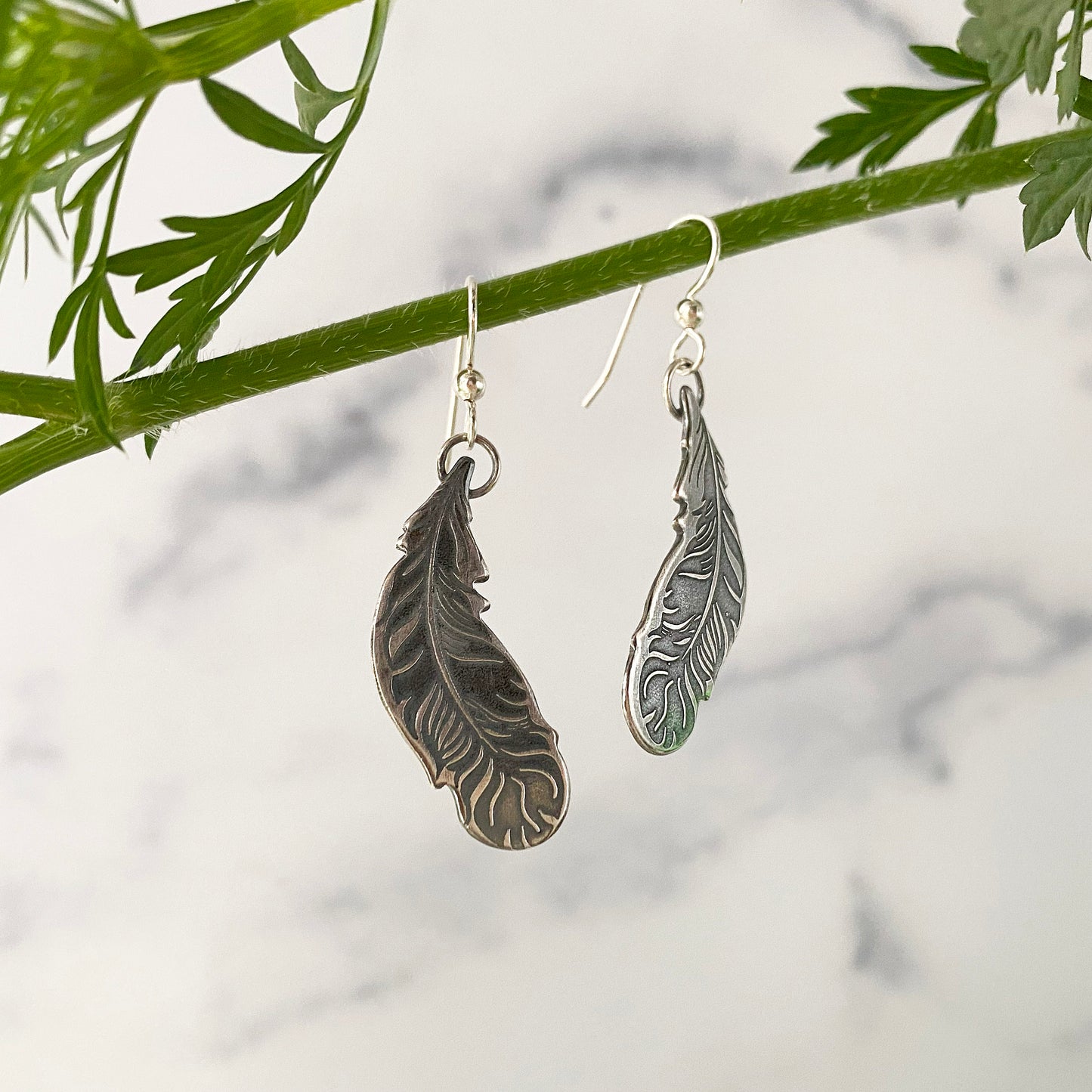 Curved Feather Earrings