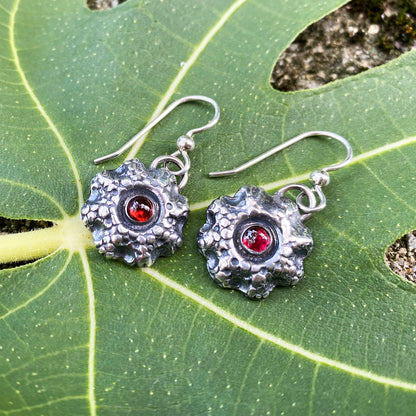 Sea Coral Garnet Earrings