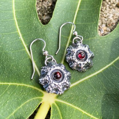 Sea Coral Garnet Earrings