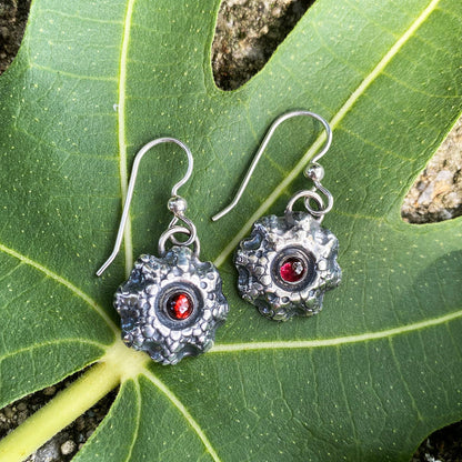 Sea Coral Garnet Earrings