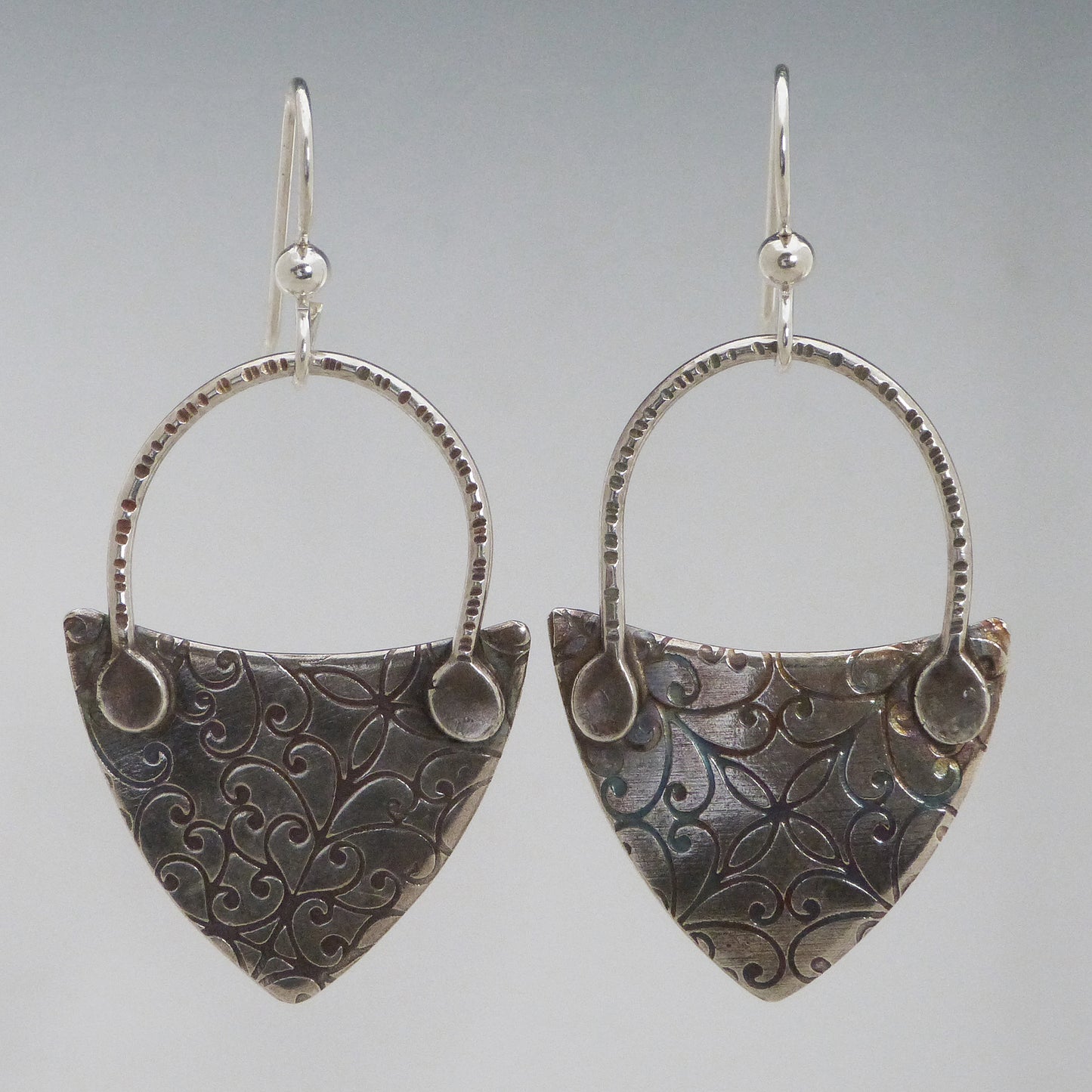 Iron Fence Pattern Hammered Earrings