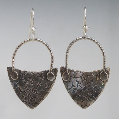 Iron Fence Pattern Hammered Earrings