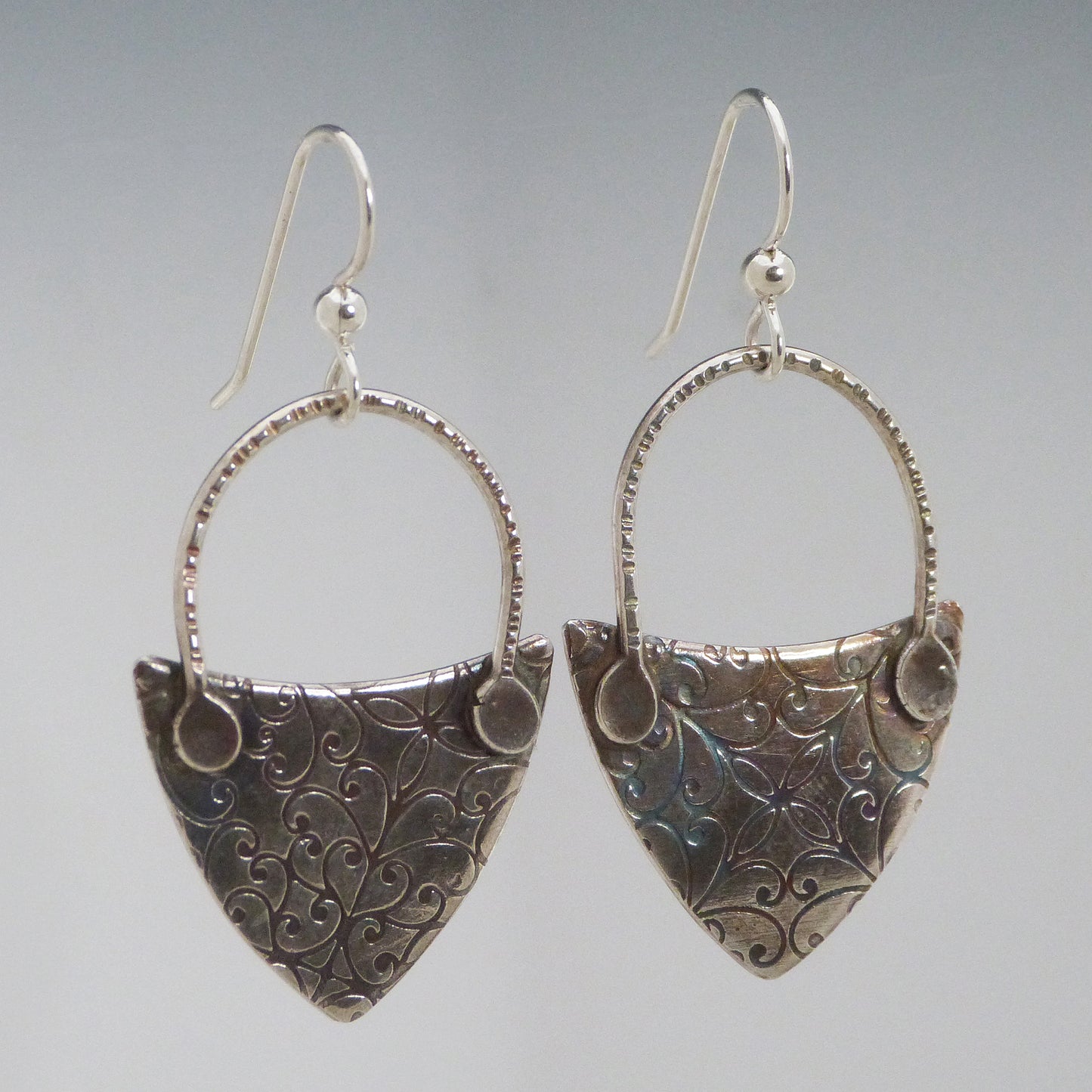 Iron Fence Pattern Hammered Earrings