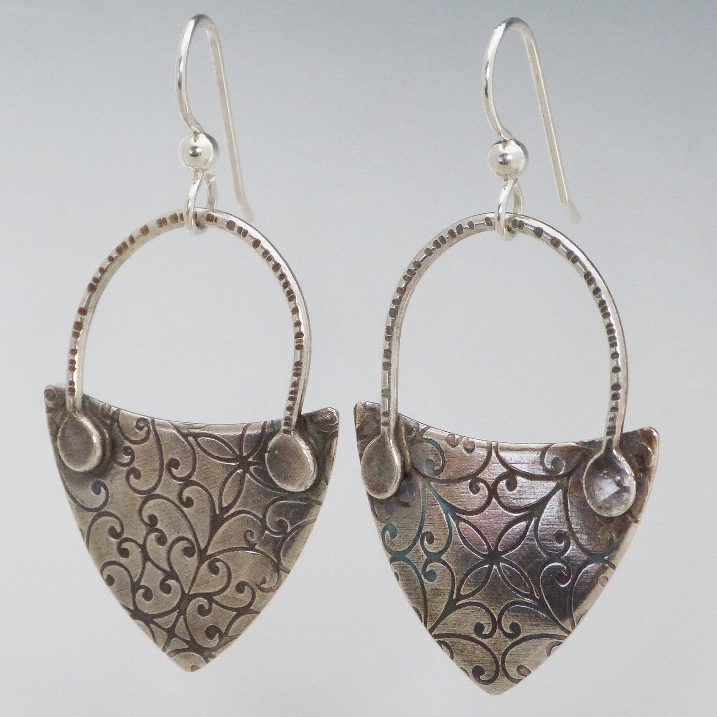 Iron Fence Pattern Hammered Earrings