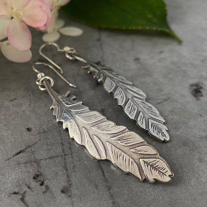 Long Feather Earrings