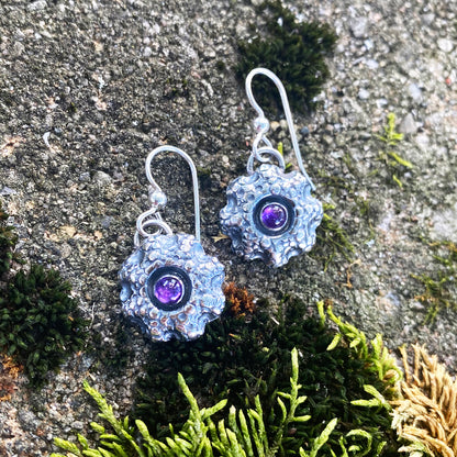Amethyst Sea Coral Earrings