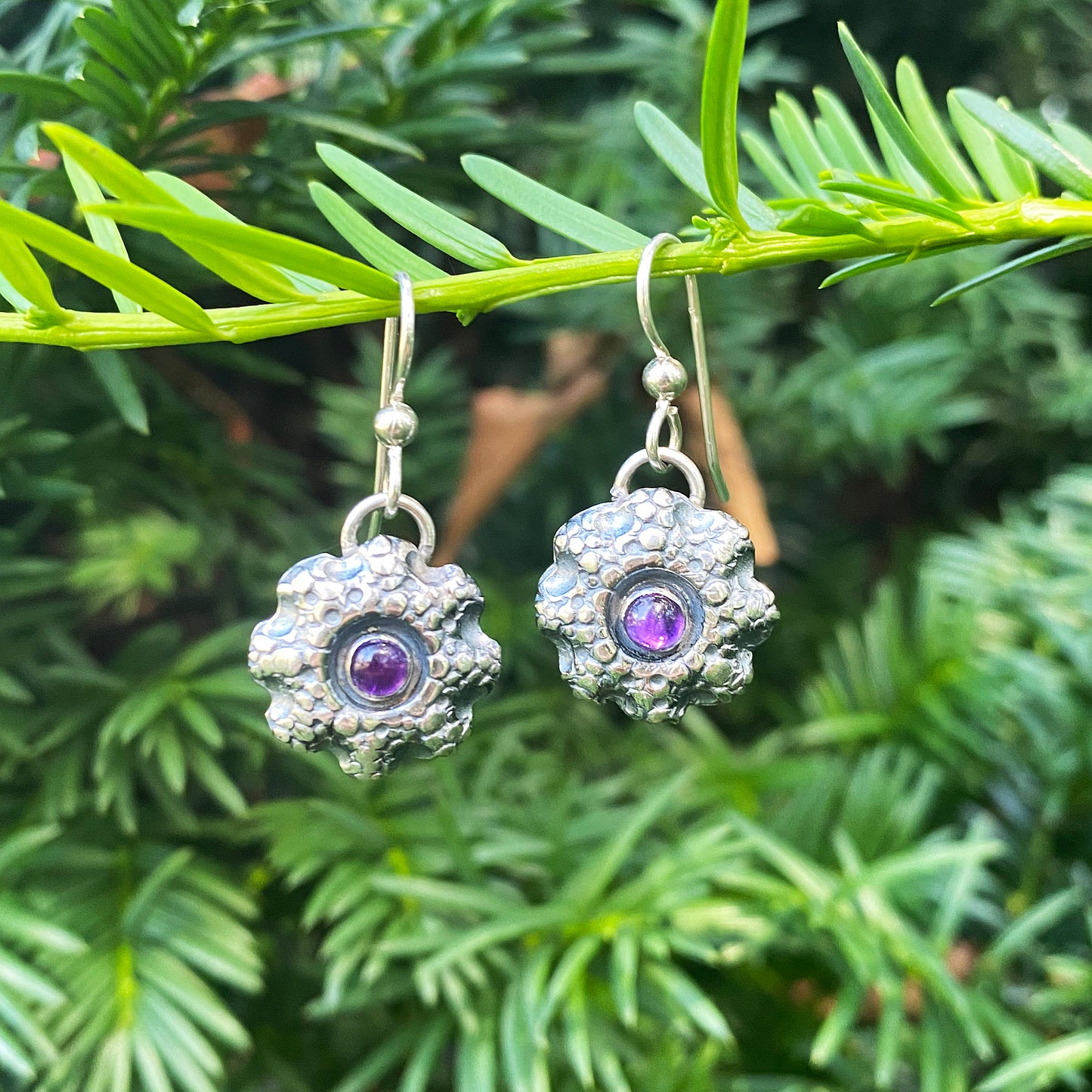 Amethyst Sea Coral Earrings