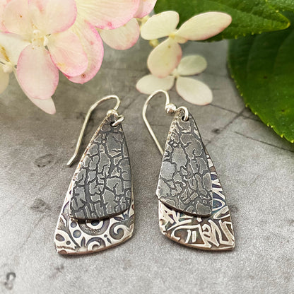 Double Triangle Drop Earrings