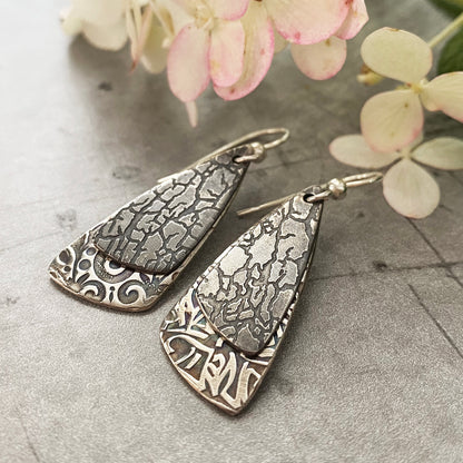 Double Triangle Drop Earrings