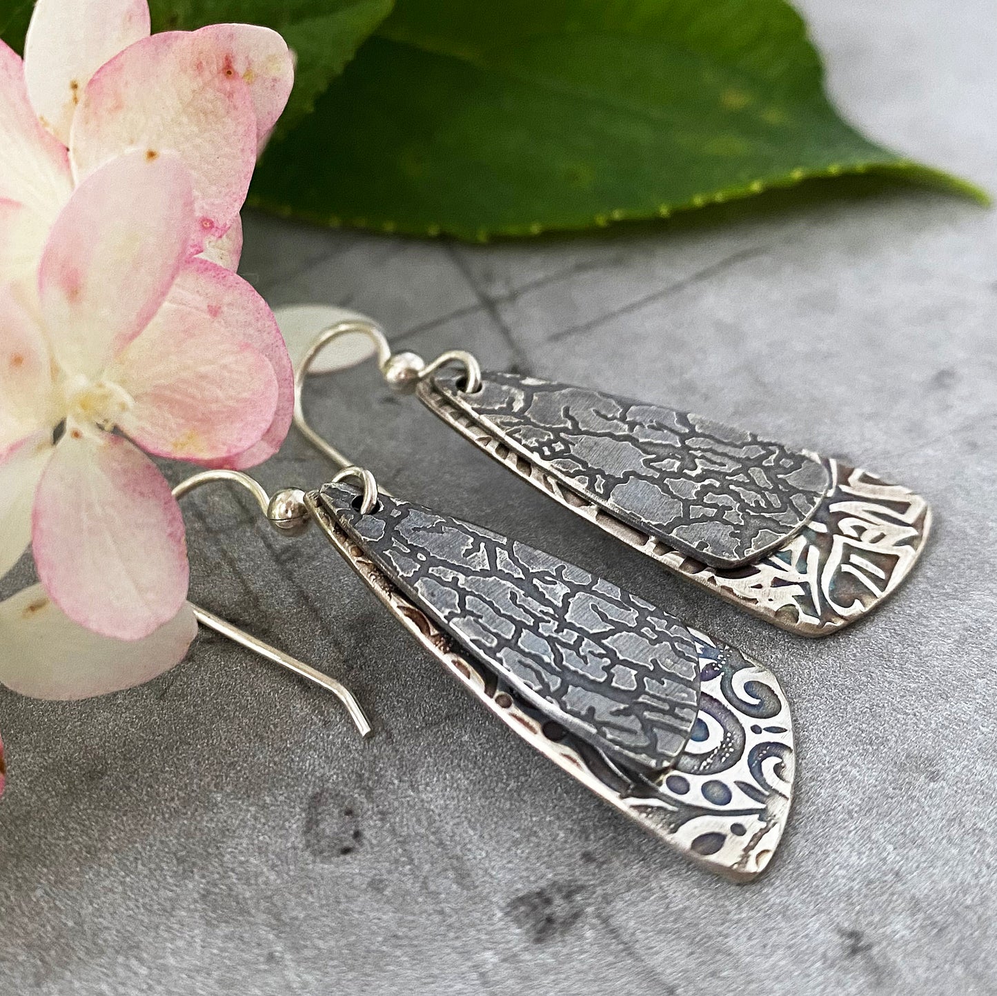 Double Triangle Drop Earrings