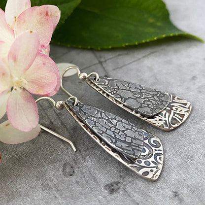 Double Triangle Drop Earrings